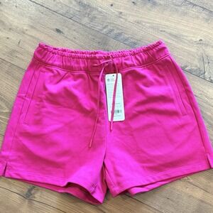NWT CRZ YOGA WORKOUT Sweat  Shorts Pull On Pink Women's Sz Large L